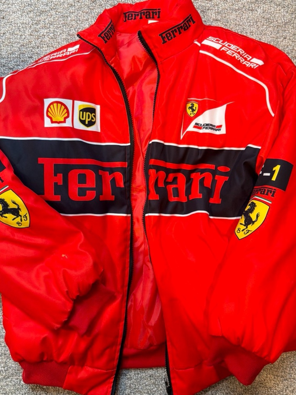 Ferrari Red Women's Racing Bomber Jacket